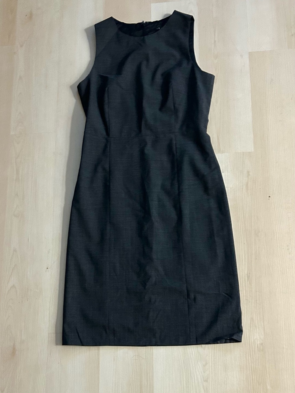 Theory Dark Grey Sleeveless Midi Sheath Dress